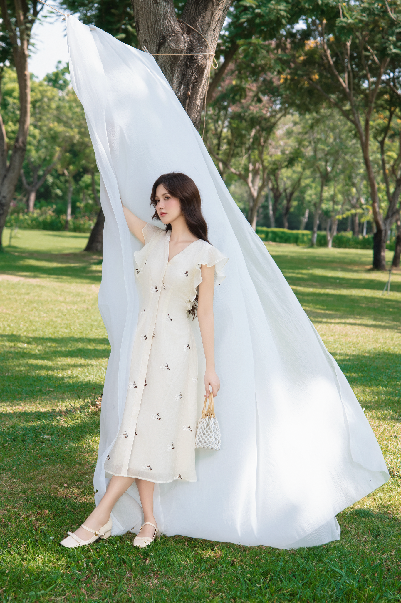 Selby Fleur Dress in Cream