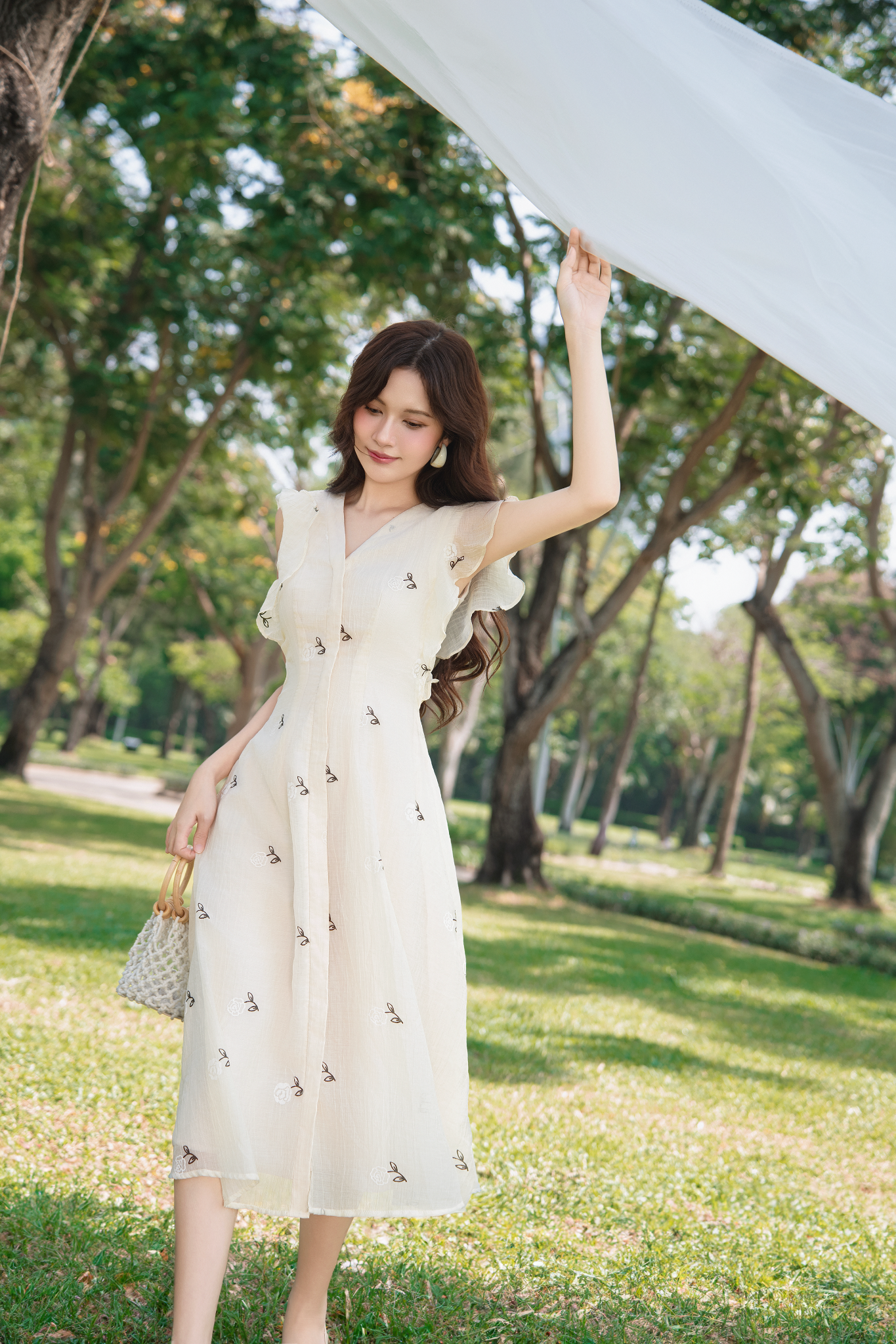 Selby Fleur Dress in Cream