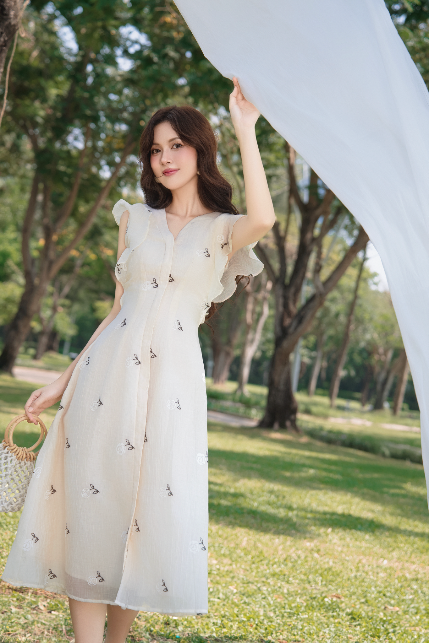 Selby Fleur Dress in Cream