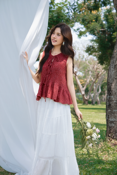  Áo Floralie Fleur Top in Red 