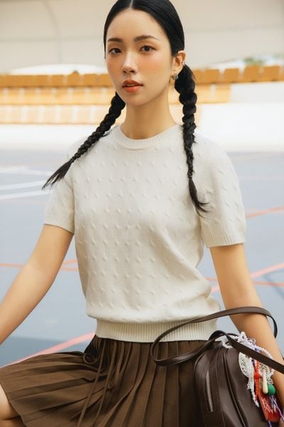  Áo Bowie Top in Cream 