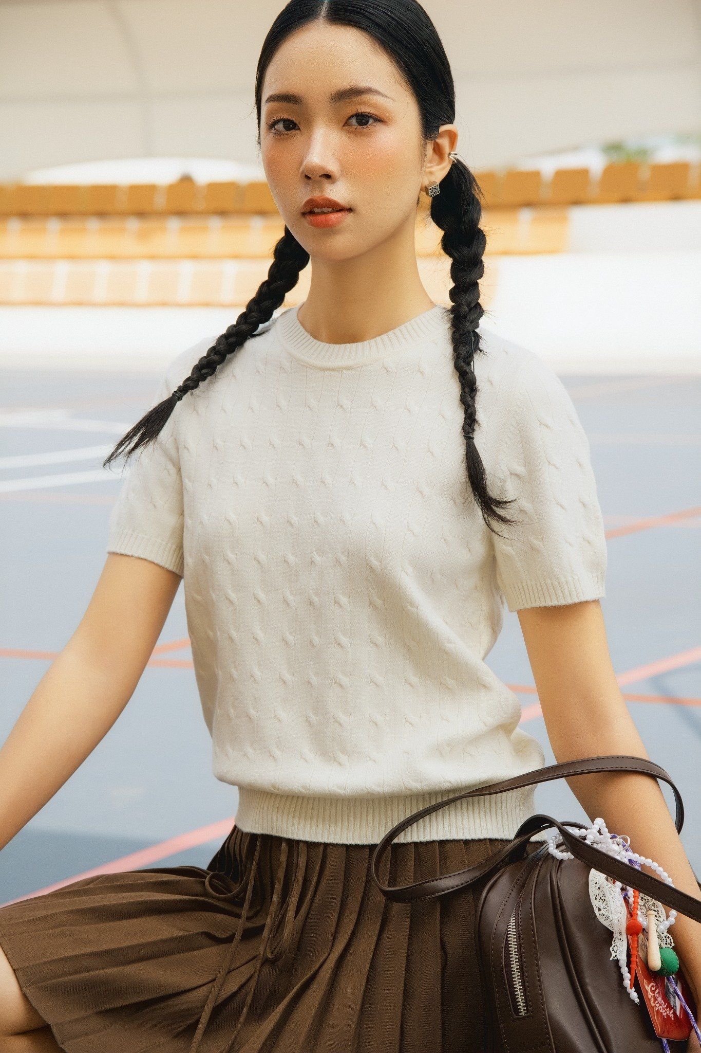 Áo Bowie Top in Cream