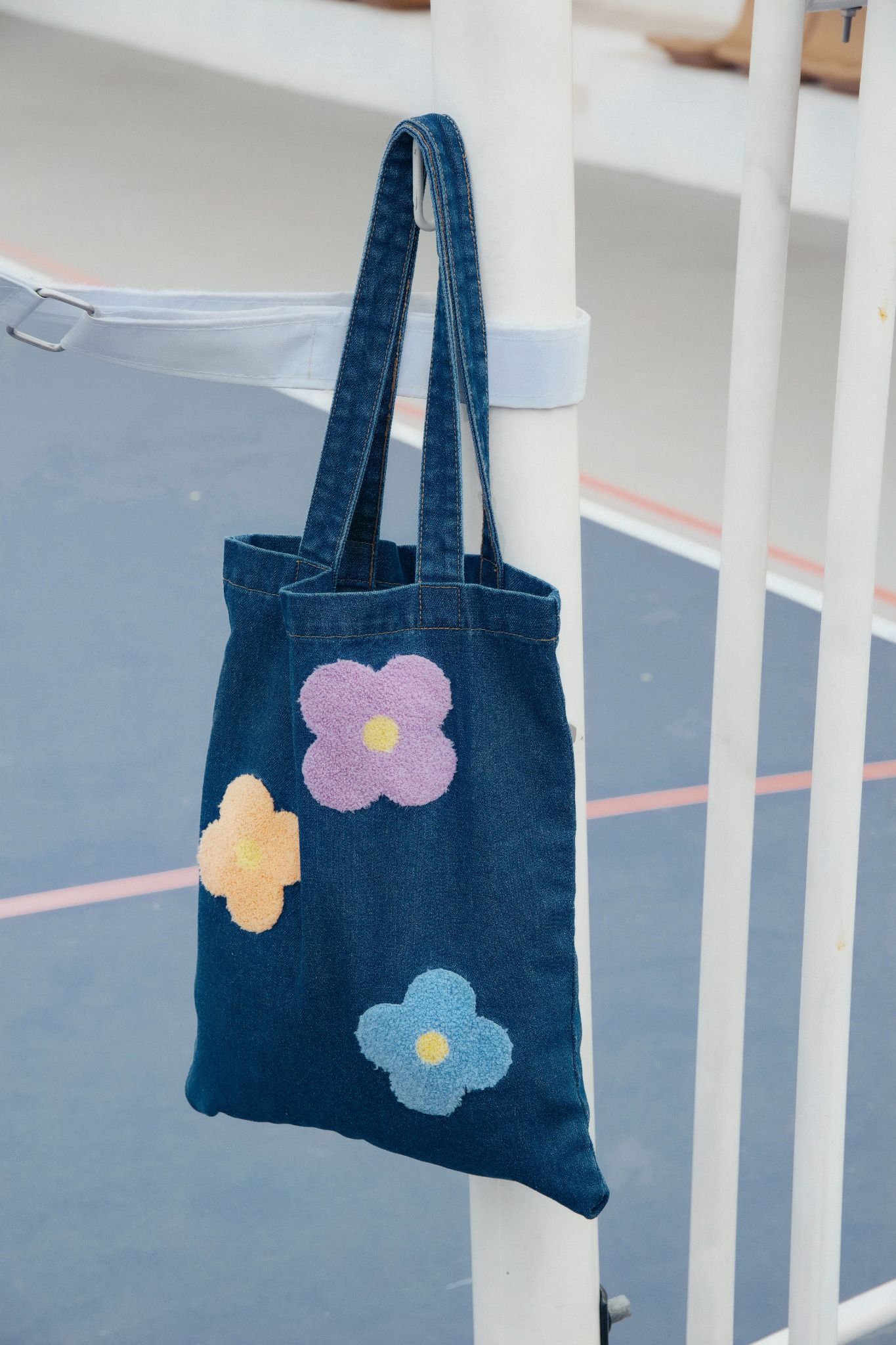 Túi Denim Flowers Tote Bag