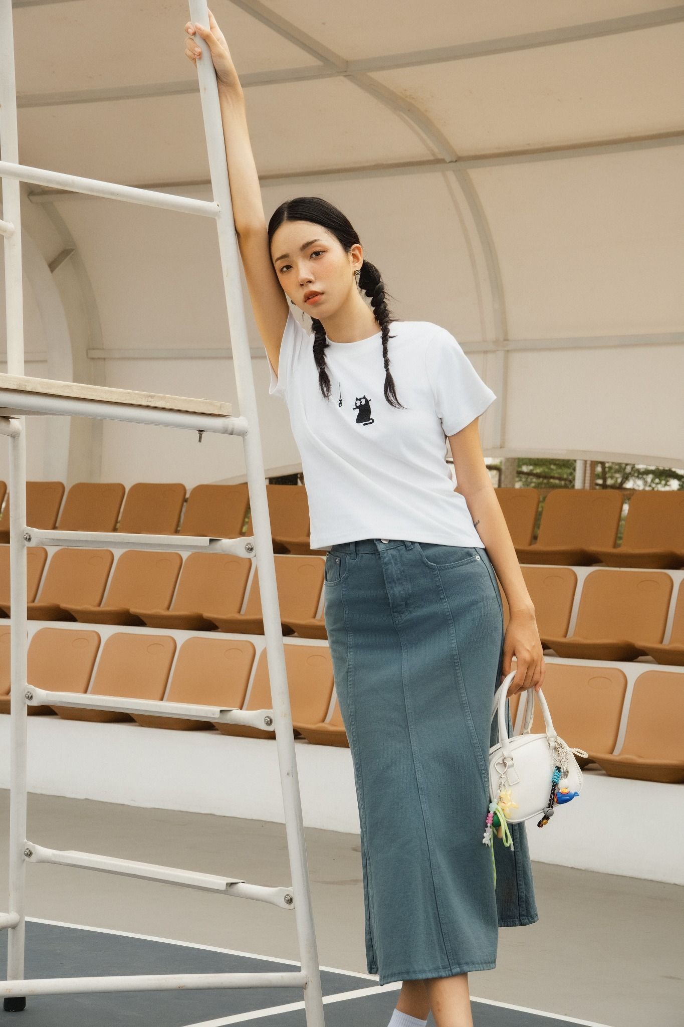 Chân Váy Viviene Denim Skirt in Blue