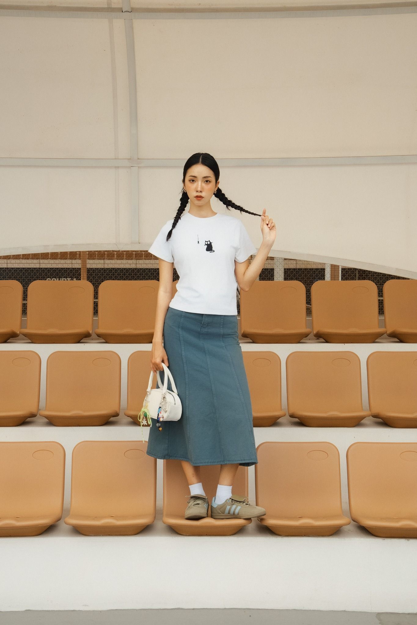 Chân Váy Viviene Denim Skirt in Blue