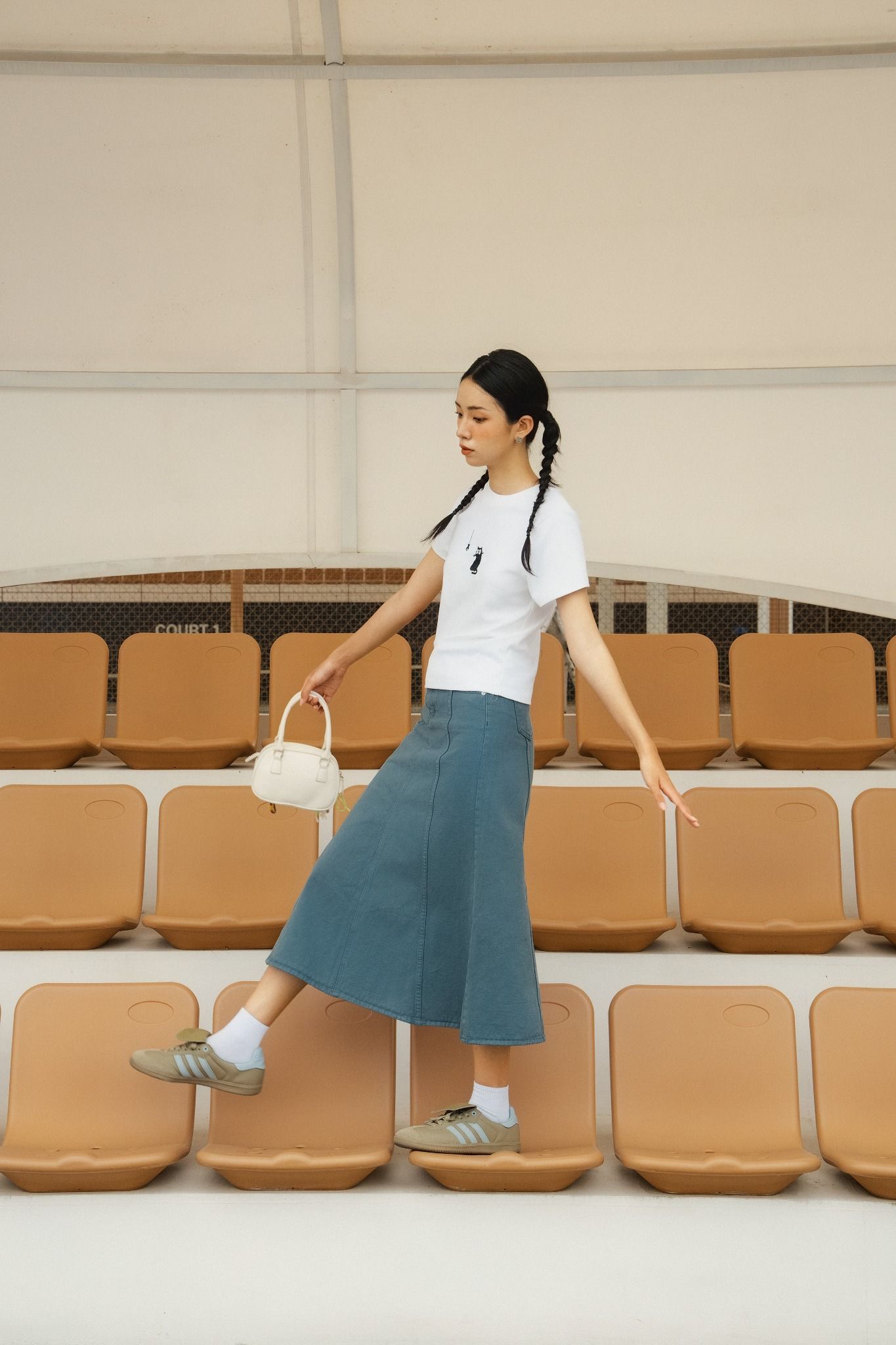 Chân Váy Viviene Denim Skirt in Blue