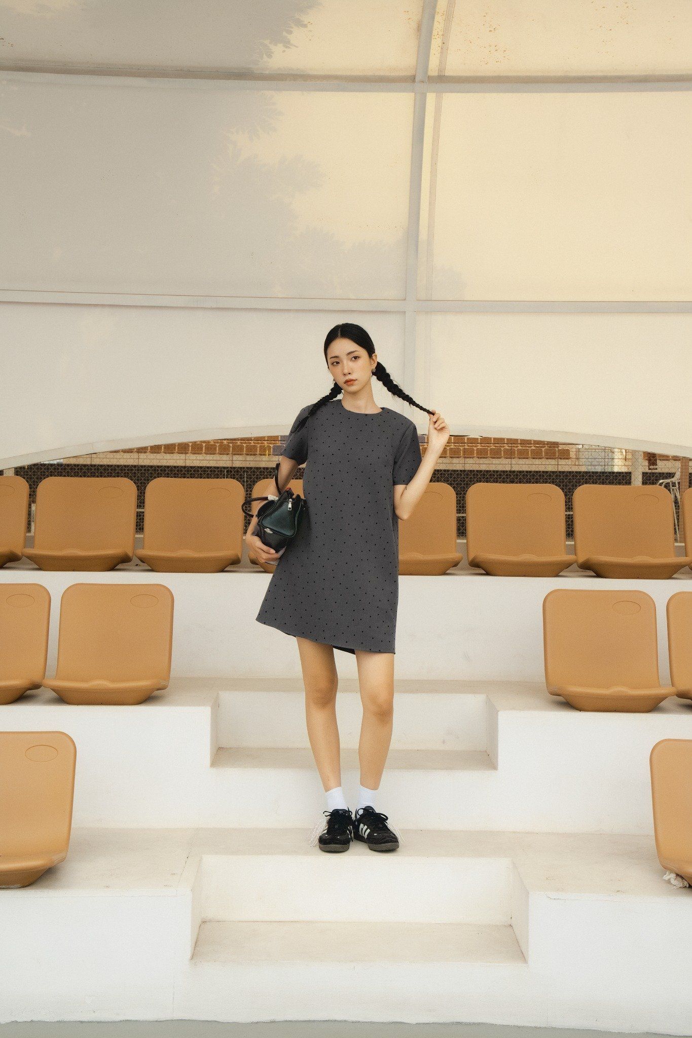 Taja Loose Dress in Gray