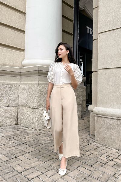  Quần Light Brown Wide Leg Pants 