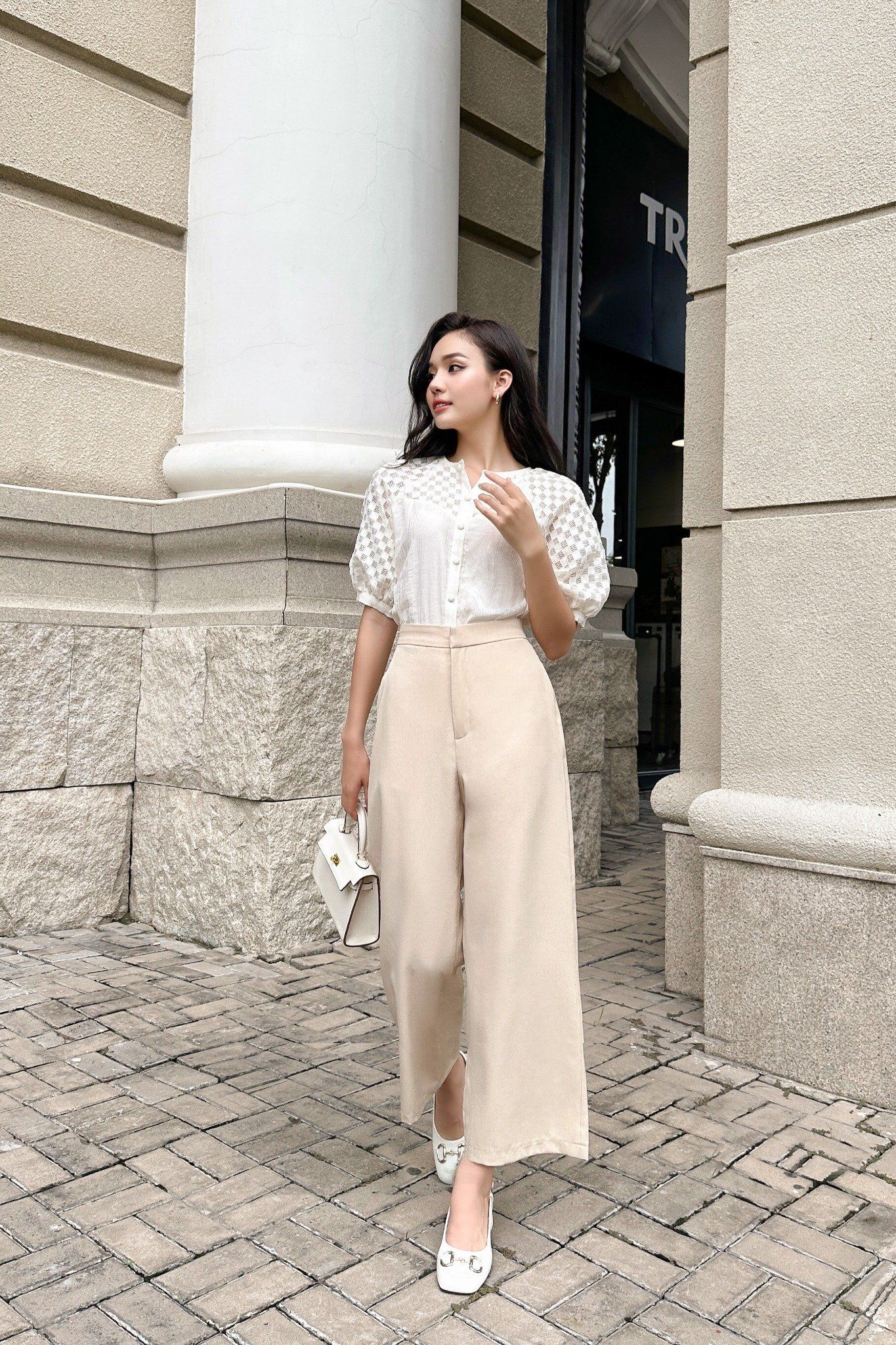 Quần Light Brown Wide Leg Pants