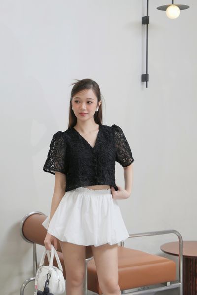 Áo Rosie Fleur Top in Black