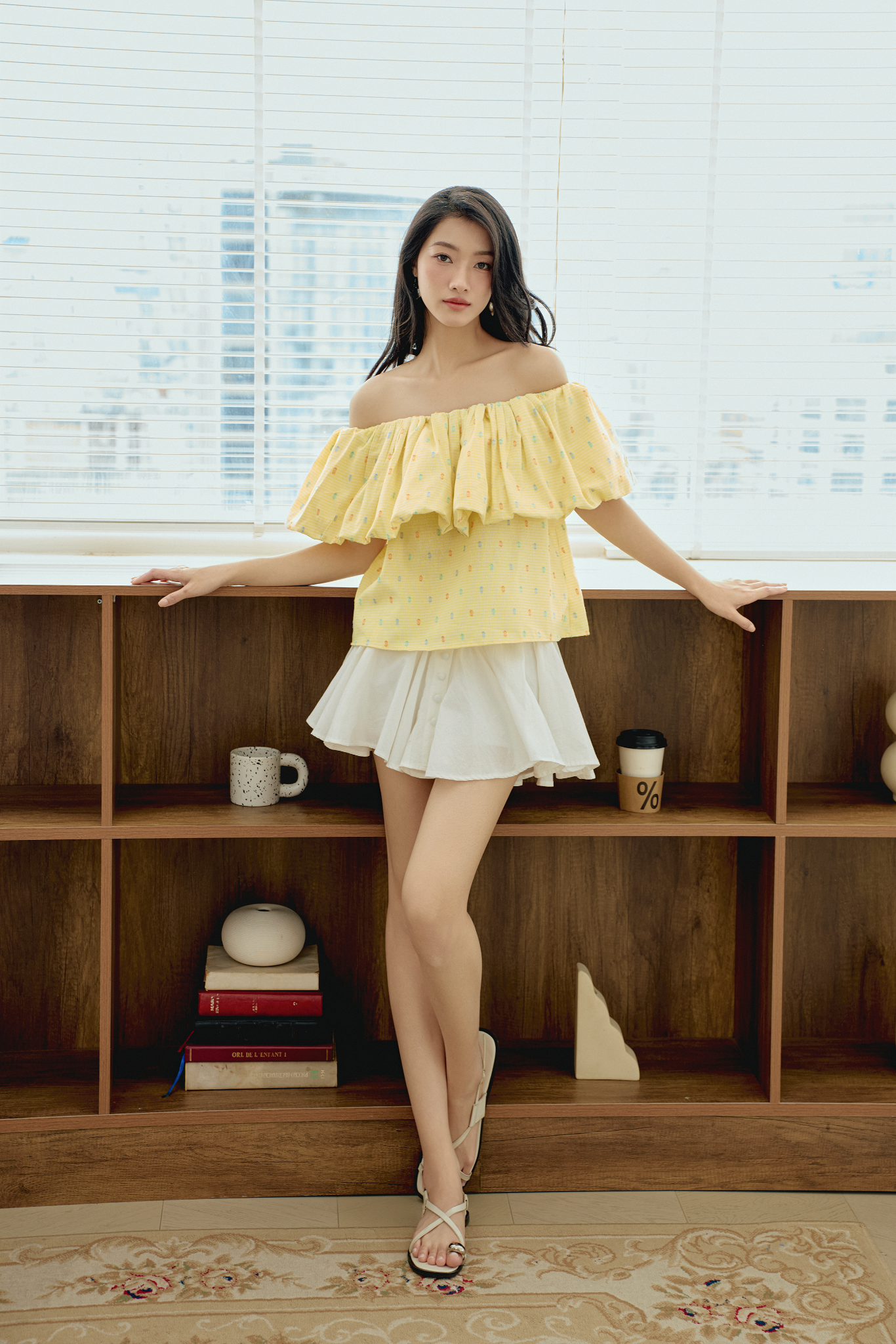 Áo Hansel Floral Top in Yellow