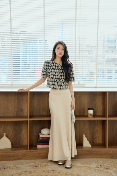  Chân váy Pina Silk Skirt in Cream 