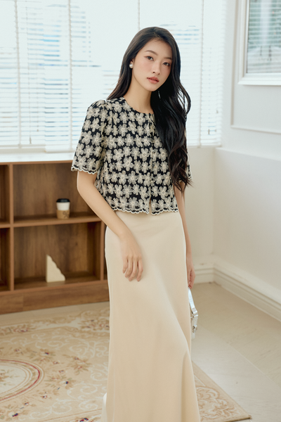  Chân váy Pina Silk Skirt in Cream 