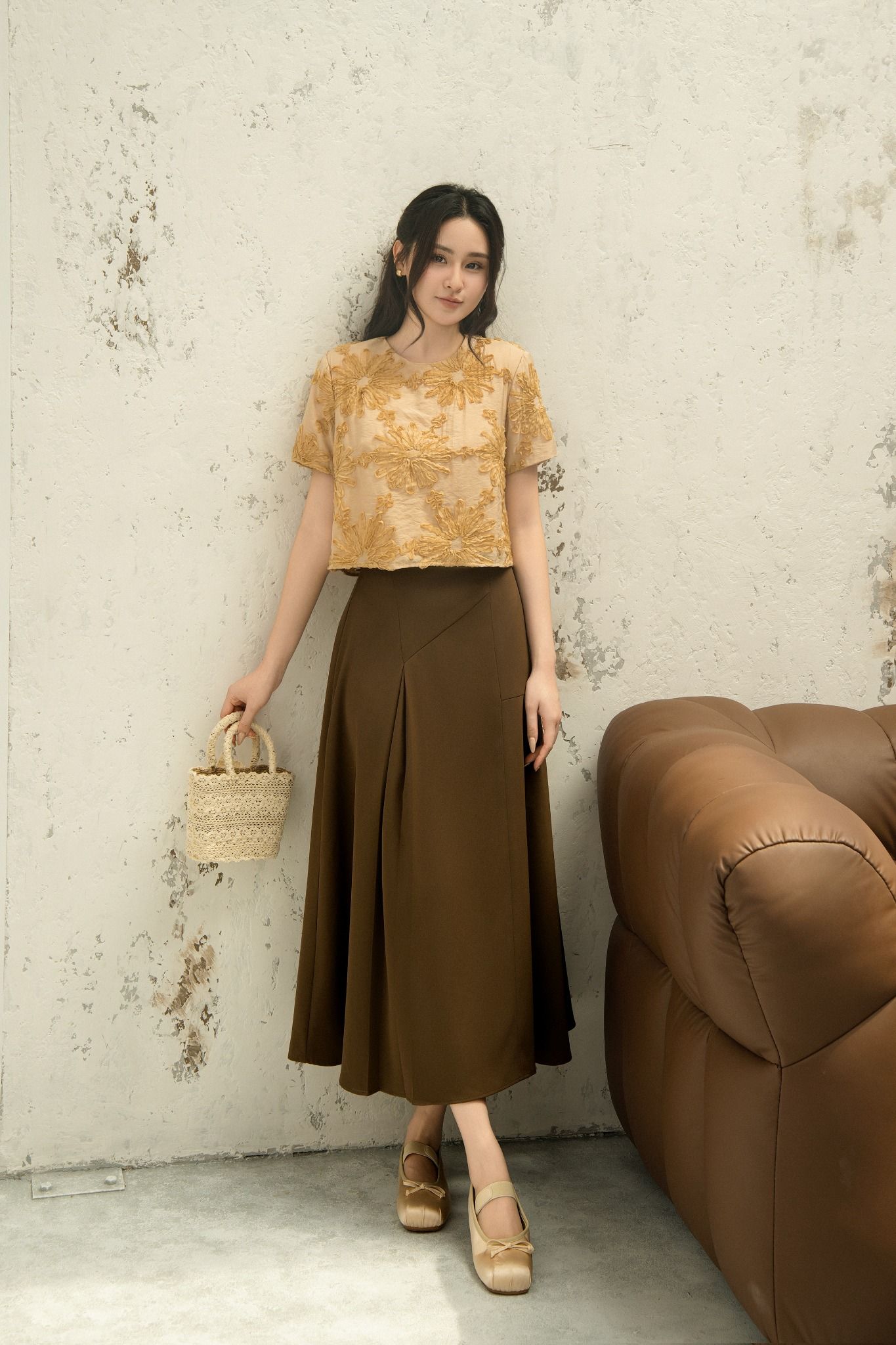 Chân váy Larisa Skirt in Brown