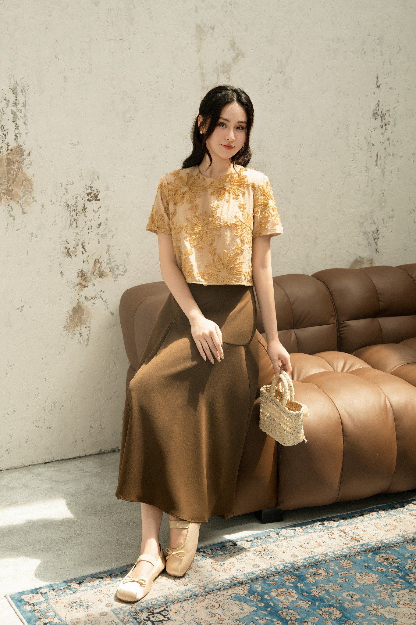 Chân váy Larisa Skirt in Brown