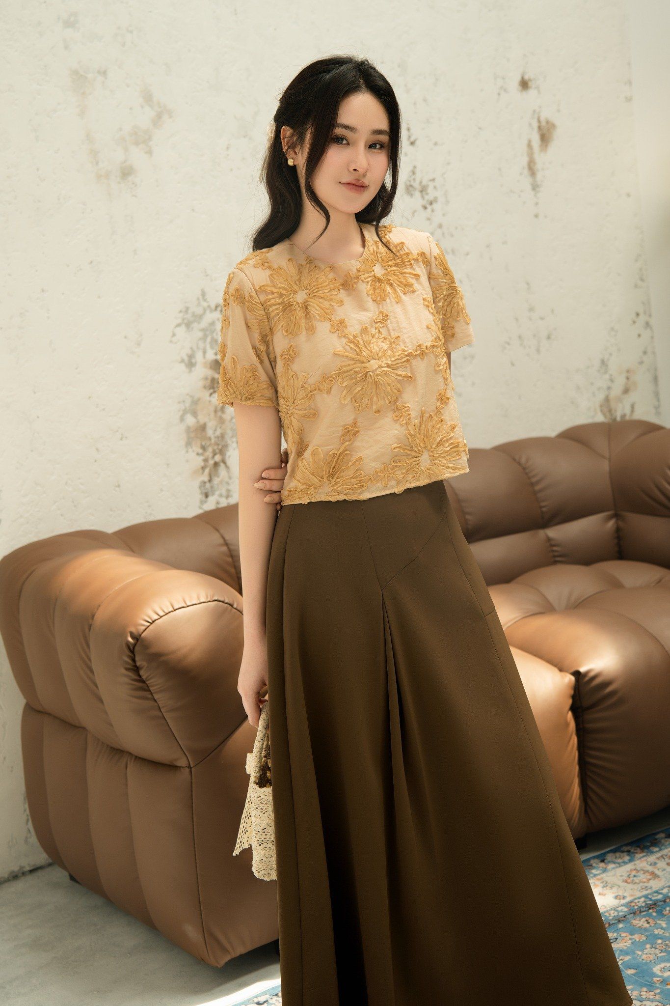 Chân váy Larisa Skirt in Brown
