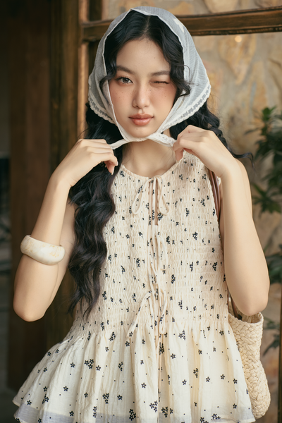  Áo Floralie Fleur Top in Cream 