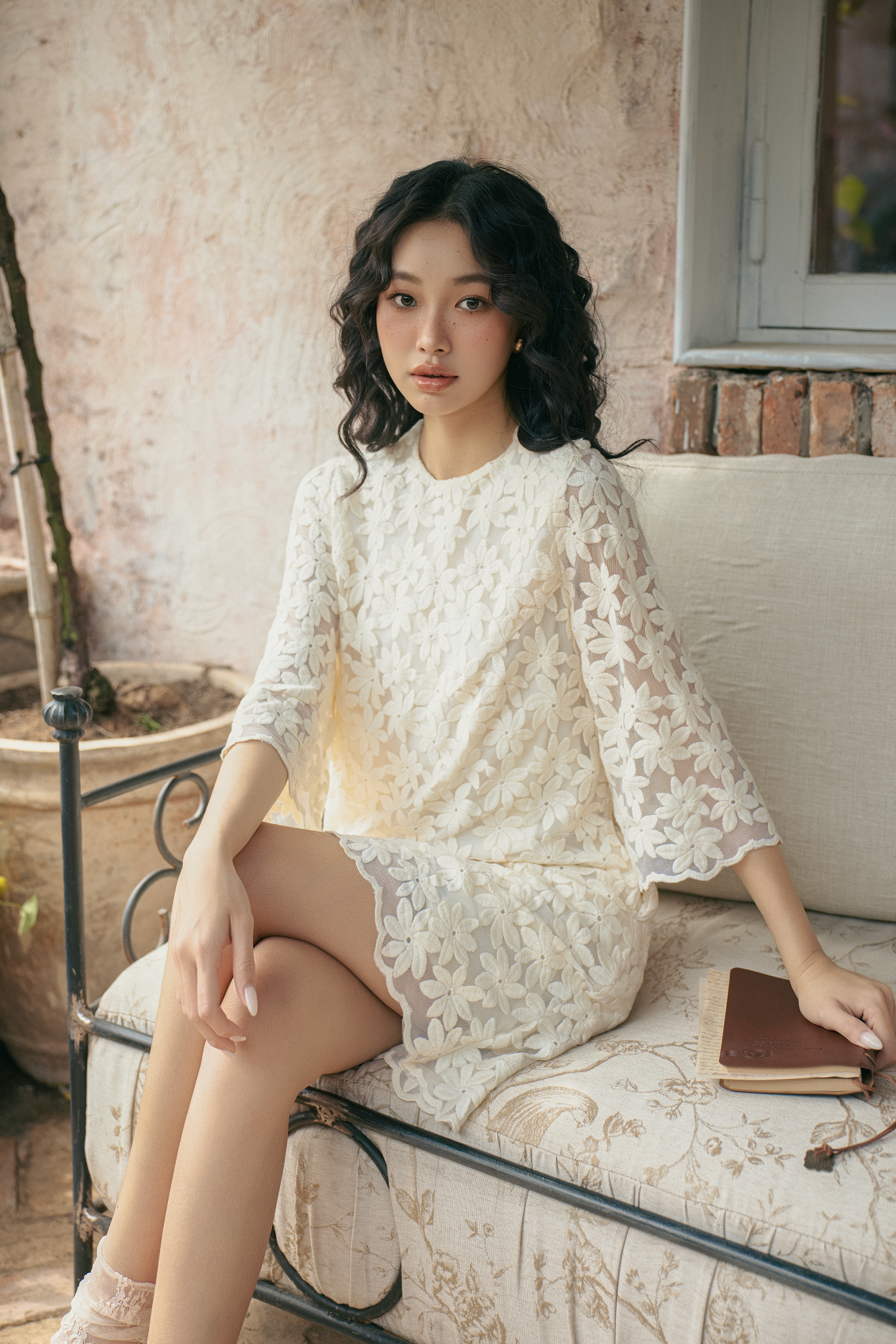 Joliet Fleur Dress in White
