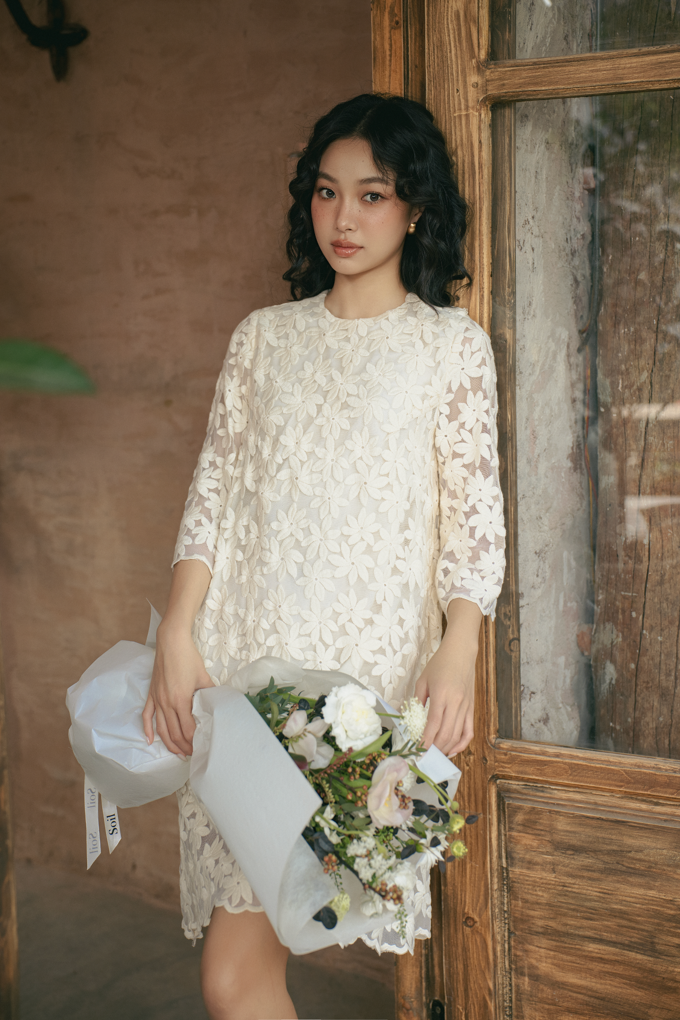 Joliet Fleur Dress in White