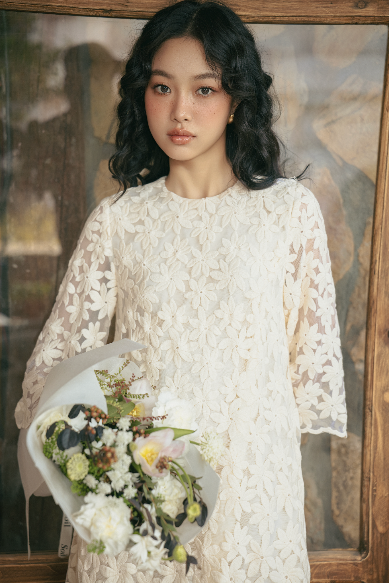 Joliet Fleur Dress in White