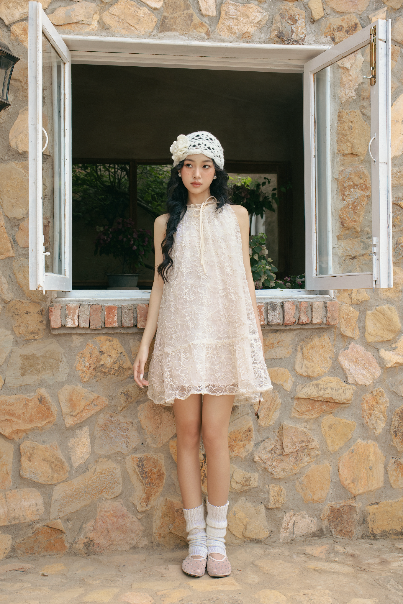 Demille Fleur Dress in Cream