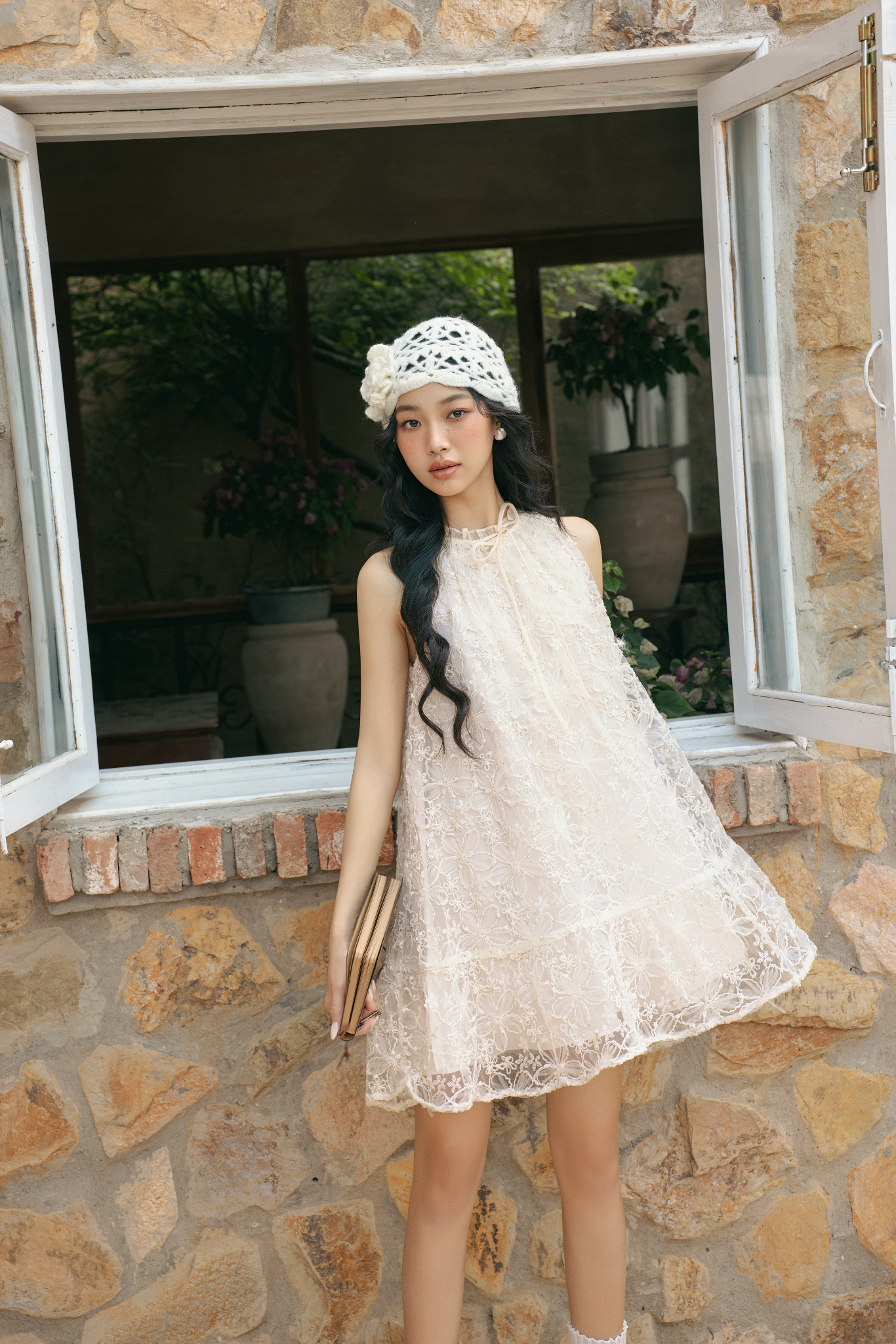 Demille Fleur Dress in Cream