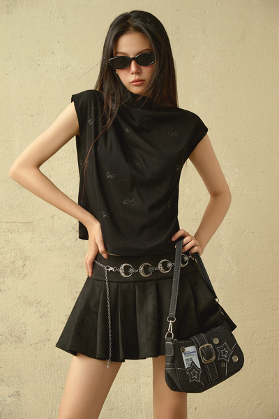  Áo Rebel Bow Top in Black 