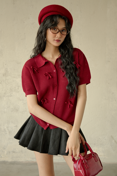  Áo Micha Top in Red 