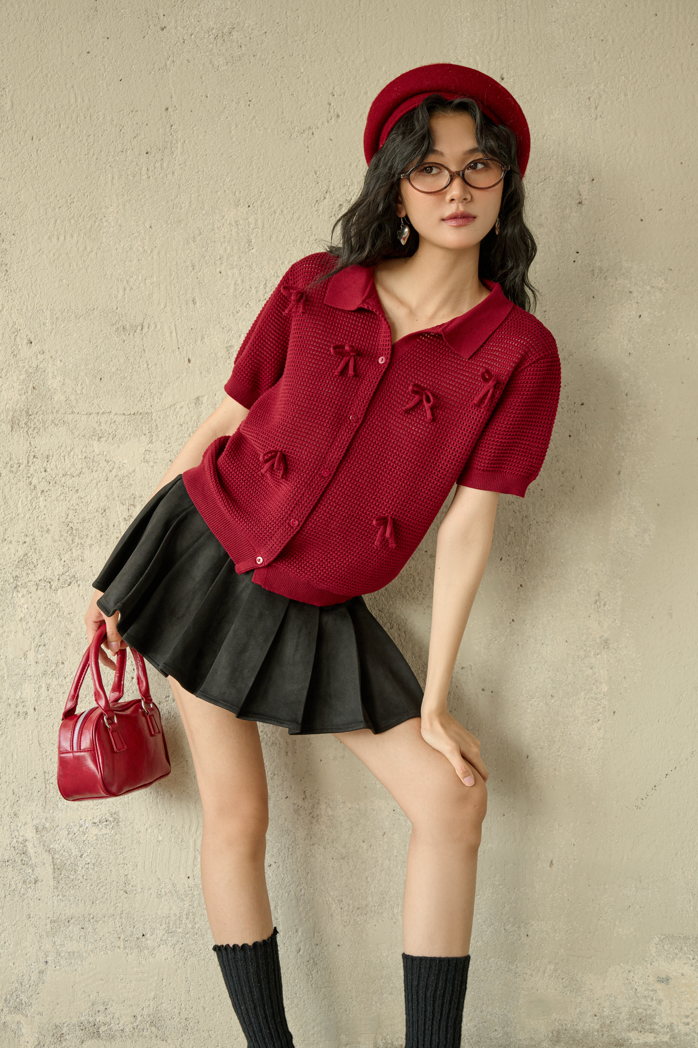 Áo Micha Top in Red