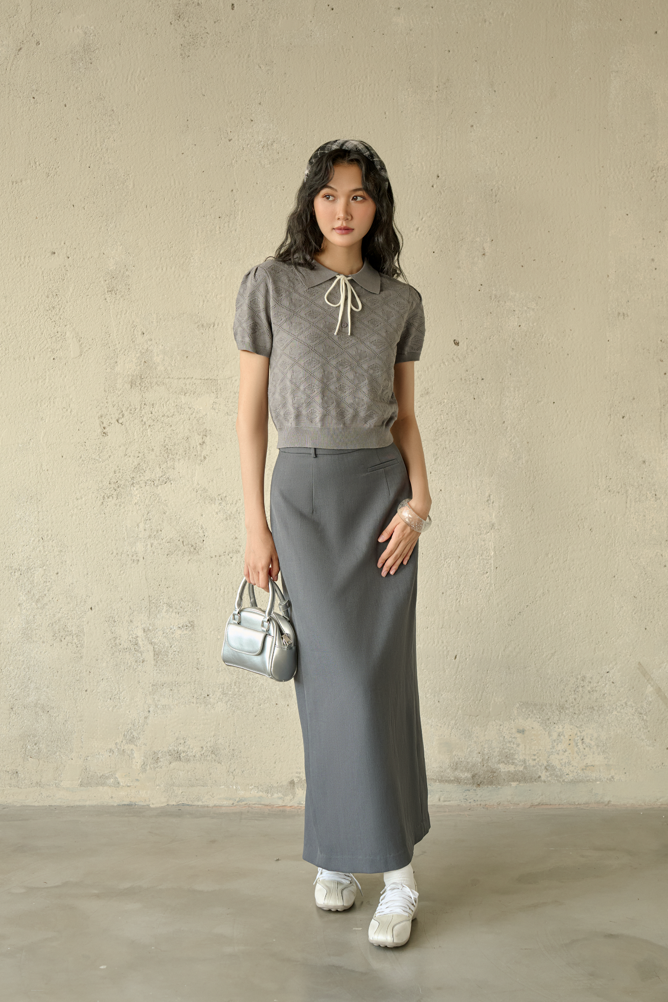 Áo Binna Top in Gray