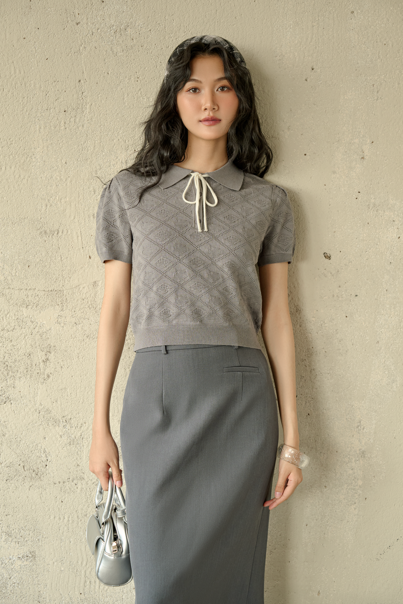 Áo Binna Top in Gray