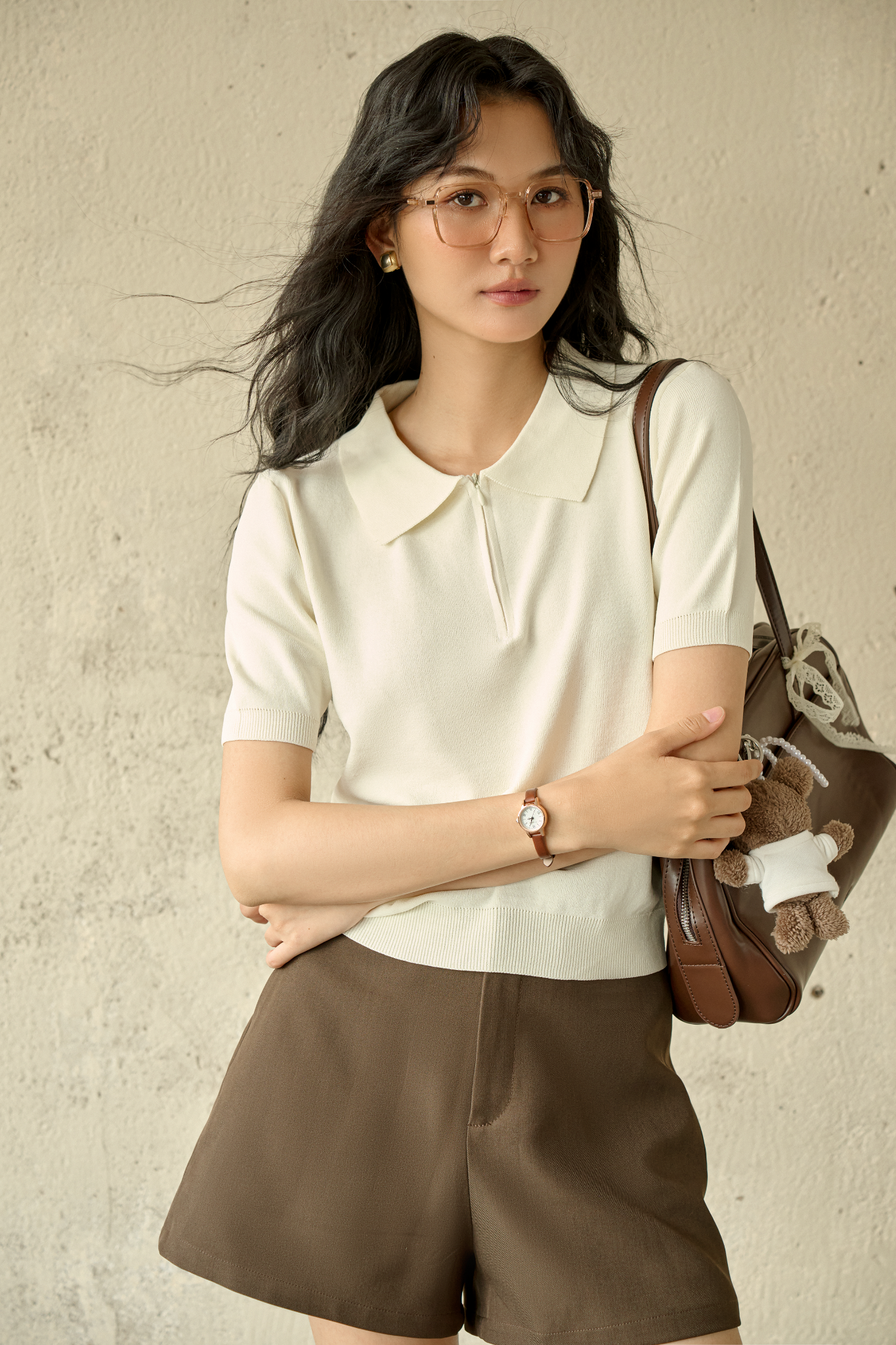 Áo Calla Top in Cream