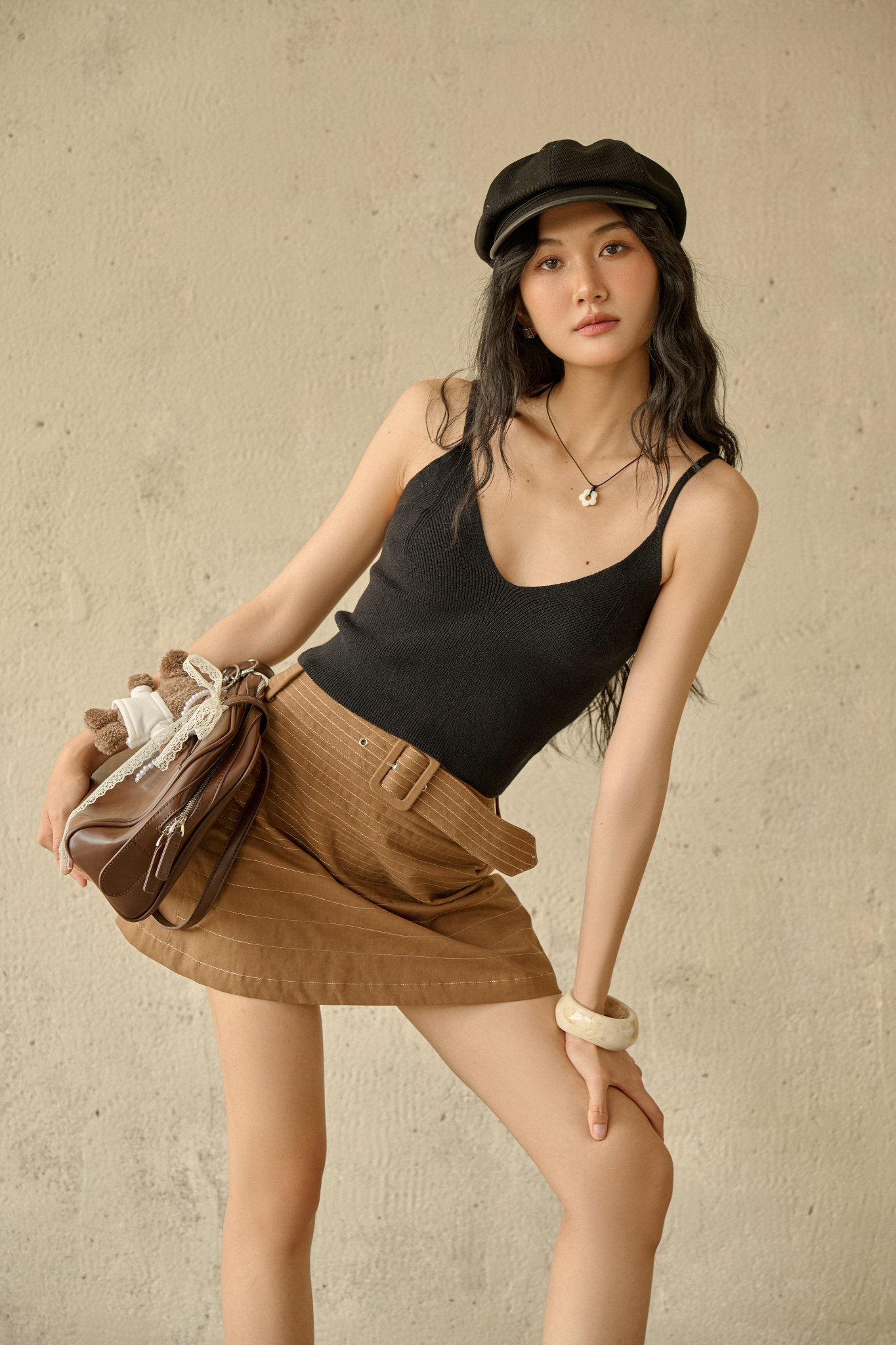 Áo Aeri Knit Top in Black
