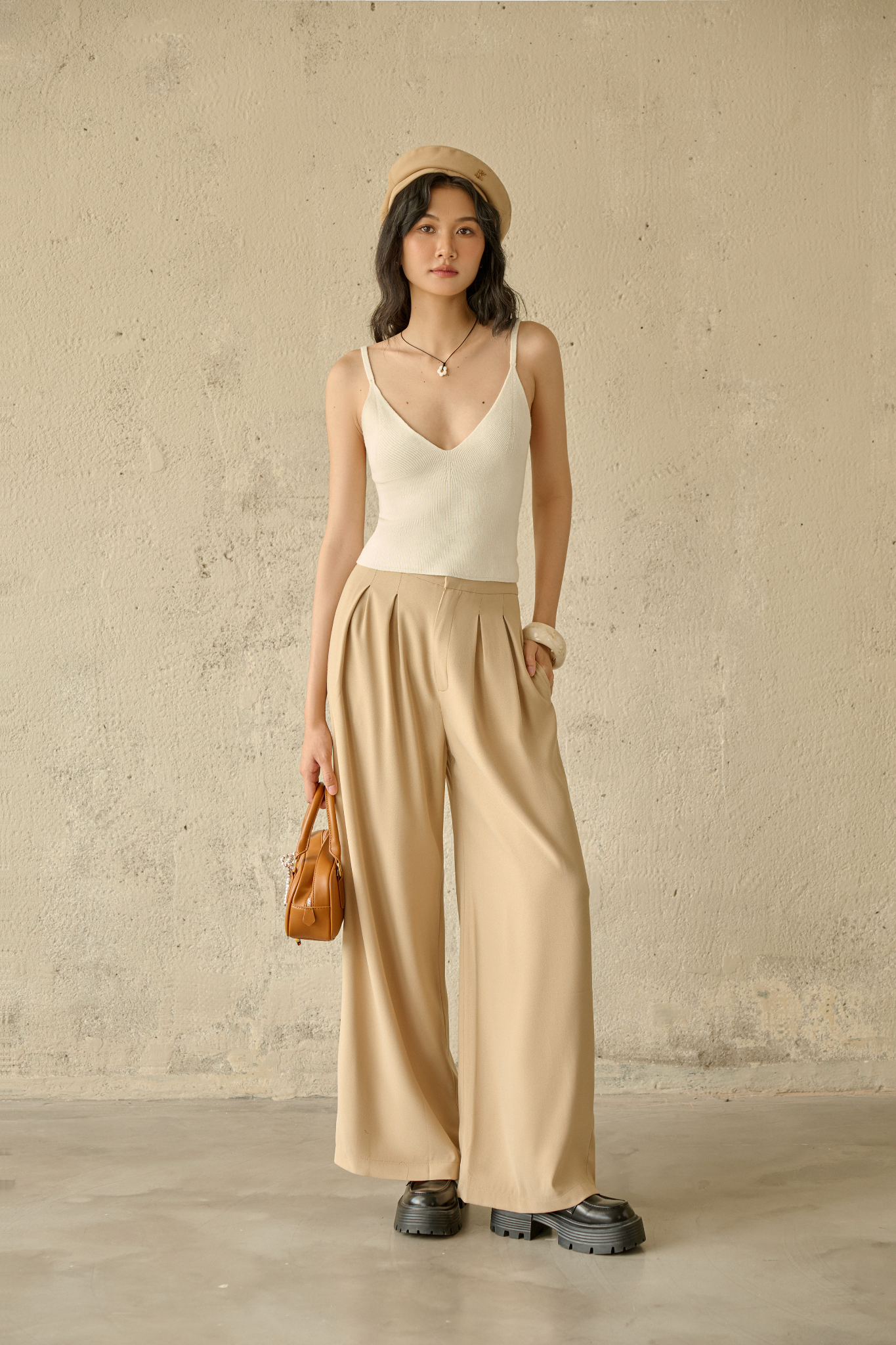 Áo Aeri Knit Top in Cream