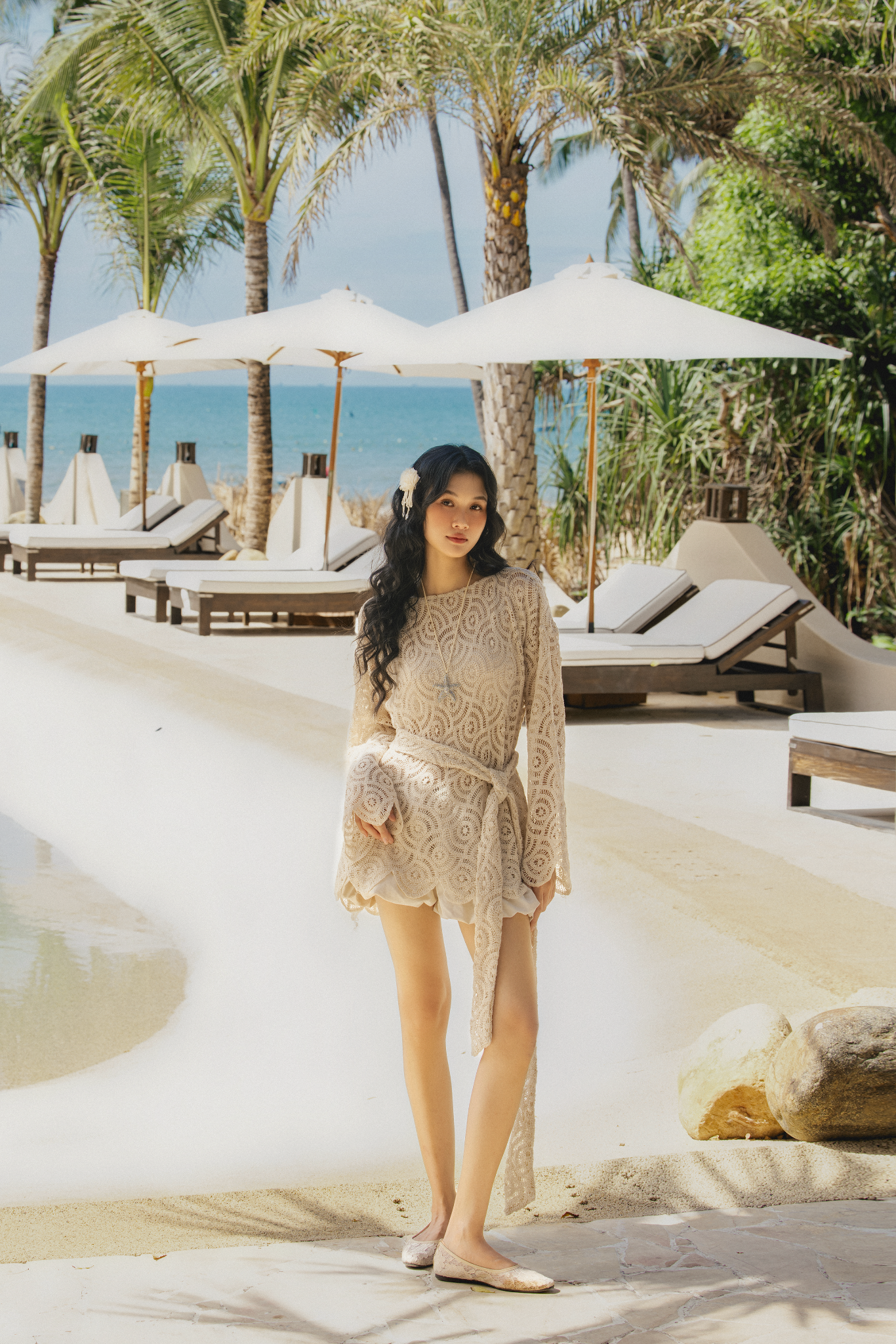 Quần Cyrene Mini Short in Cream
