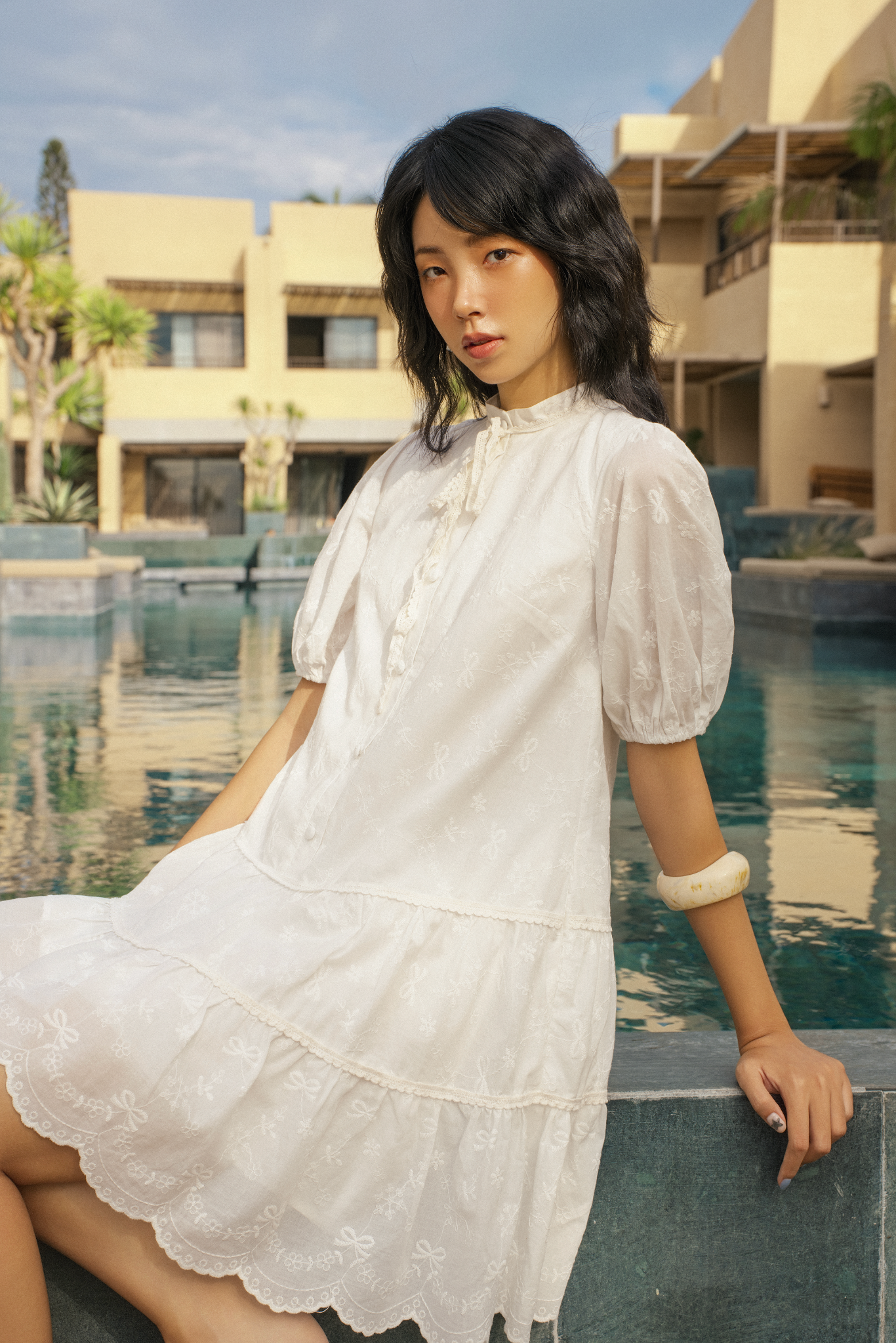 Bellona Fleur Dress in White