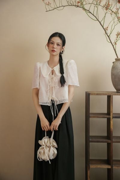  Áo Galene Fleur Top in Cream 