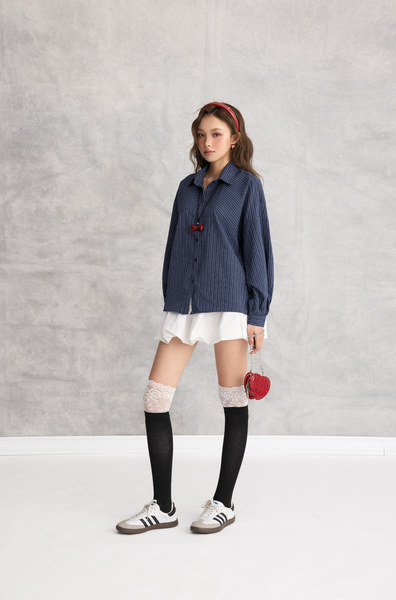  Áo Alula Striped Shirt in Navy 