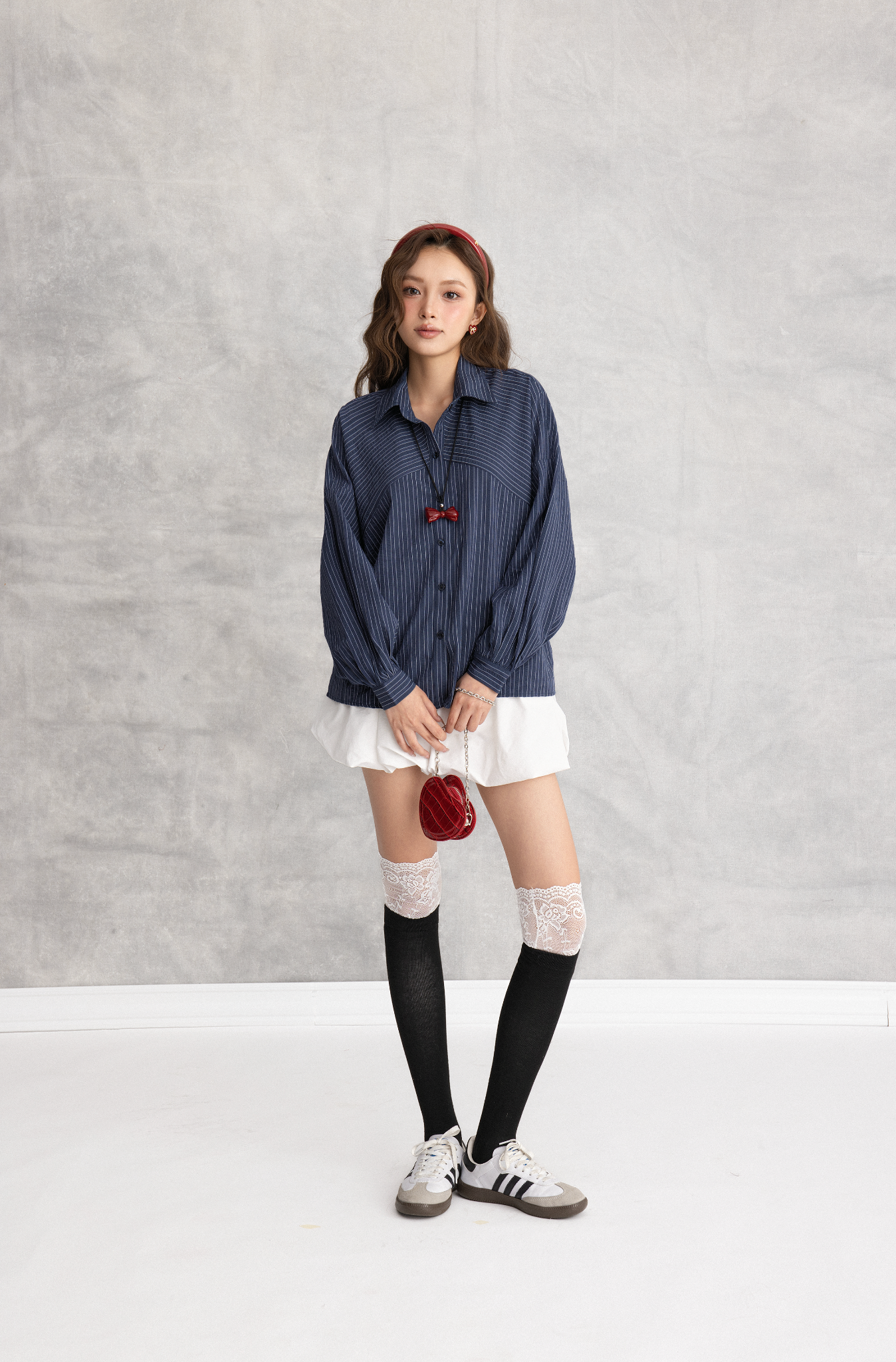 Áo Alula Striped Shirt in Navy
