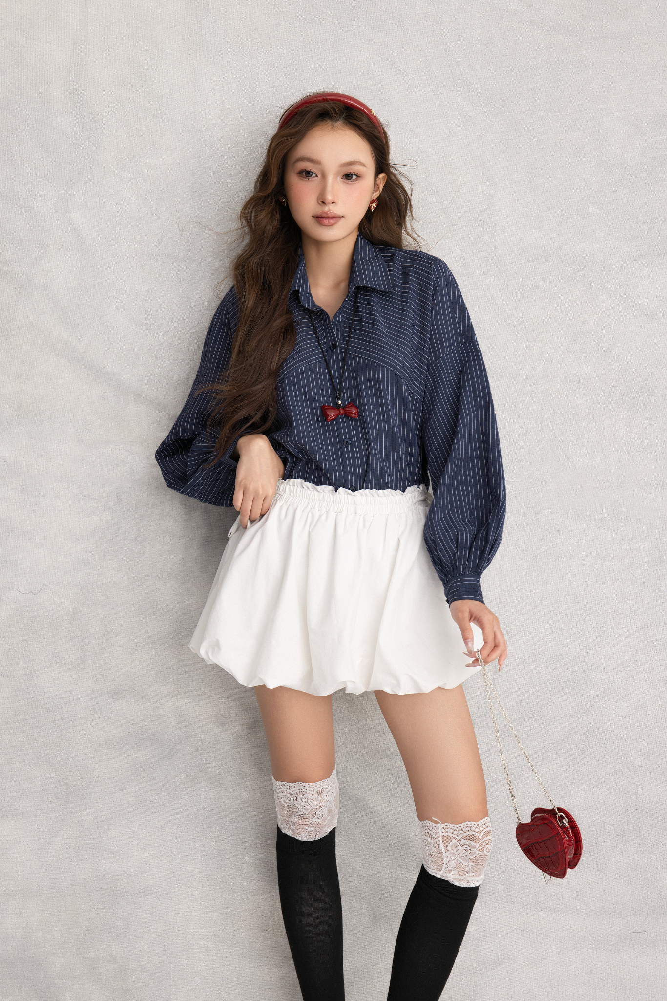 Áo Alula Striped Shirt in Navy