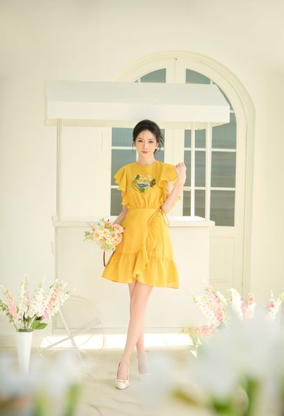  Fiona Ruffle Embro Dress 