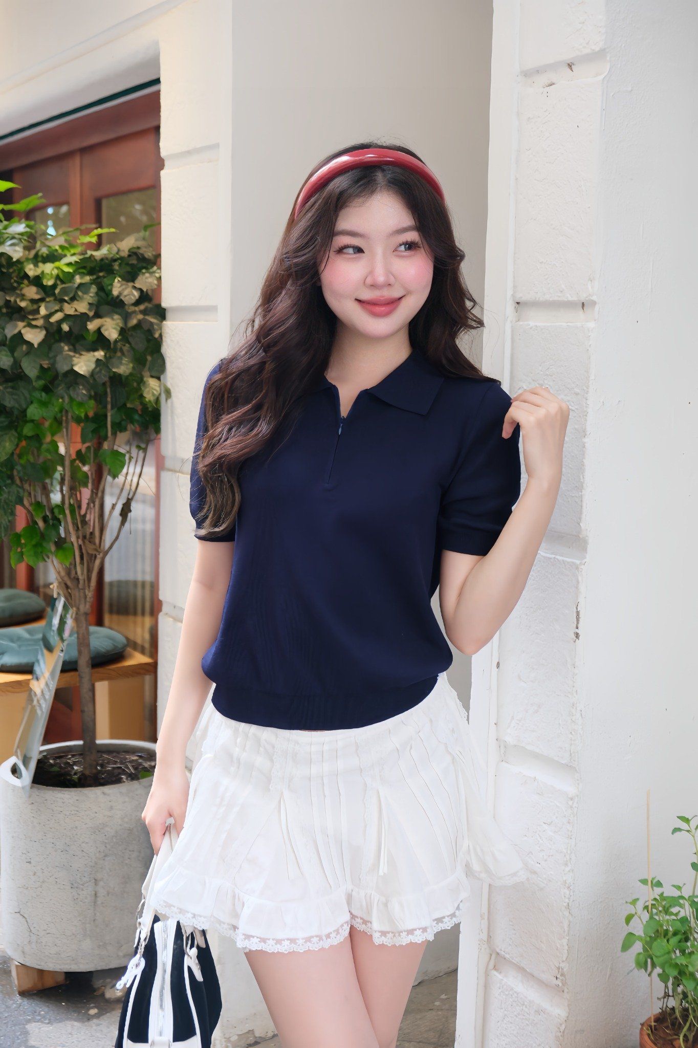 Áo Calla Top in Navy