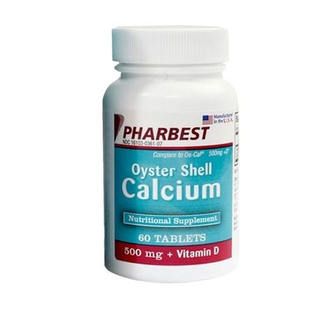 Viên uống bổ sung canxi chiết xuất từ vỏ sò Oyster Shell Calcium 500mg + Vitamin D