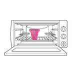 Cốc tiệt trùng cho cốc nguyệt san Aneer xếp gọn bằng silicon có nắp đậy dùng được trong lò viba microwave