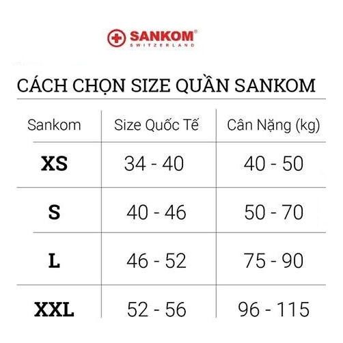 cách chọn size quần định hình Sankom
