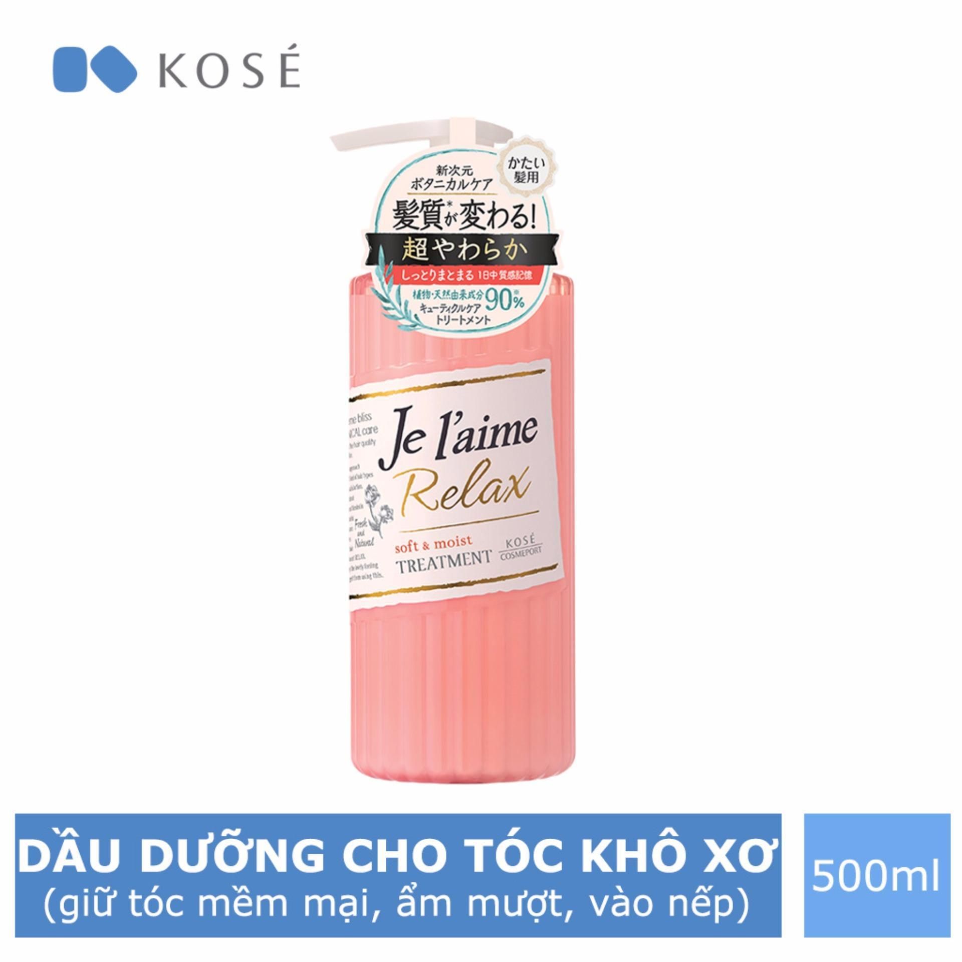 Dầu Dưỡng Tóc Dành Cho Tóc Xơ Cứng Kosé Cosmeport Je l'aime Relax Treatment Soft & Moist 500ml