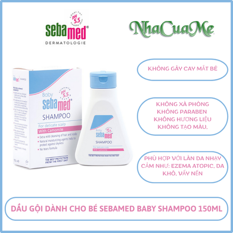 Dầu gội dịu nhẹ không cay mắt bé Sebamed Baby Children's Shampoo pH5.5