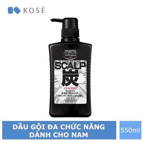 Dầu Gội Đa Chức Năng Dành Cho Nam Kosé Cosmeport Men's Softymo Rinse In Scalp Shampoo S 550ml