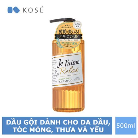 Dầu Gội Dành Cho Da Dầu, Tóc Mỏng, Yếu Kosé Cosmeport Je l'aime Relax Shampoo Bounce & Airy 500ml