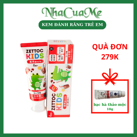 Kem đánh răng trẻ em từ 6 tuổi hương Cola Zettoc Kids Toothpaste Cola 70g